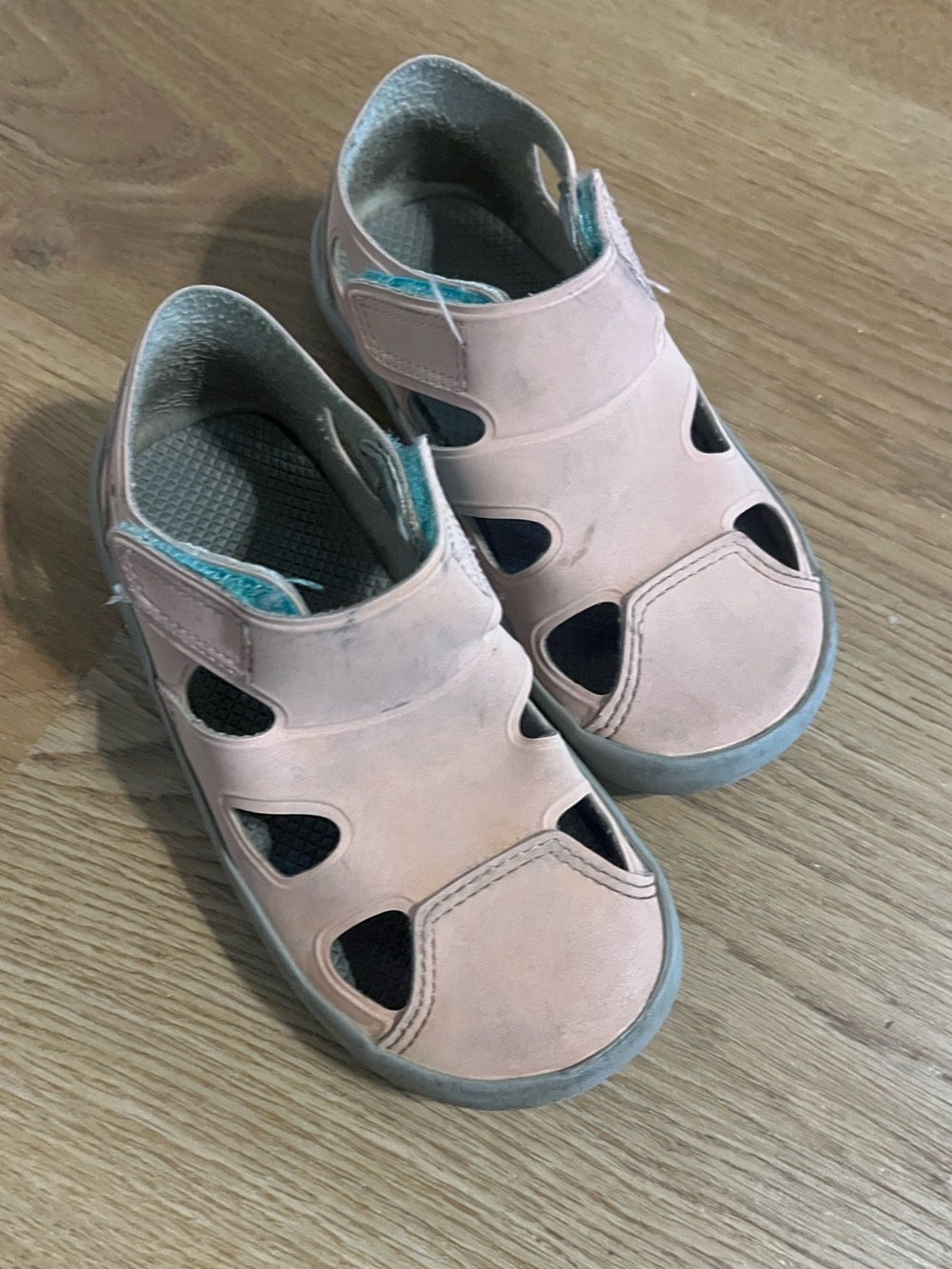 Ten Little Girls' Pink Closed-Toe Hook-and-Loop Everyday Sandals